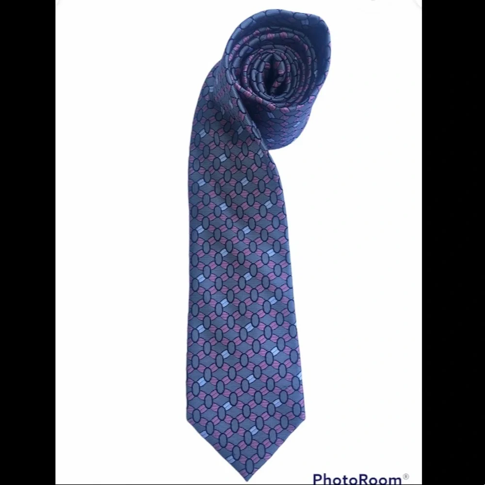 Pink Gray Geometric Tie